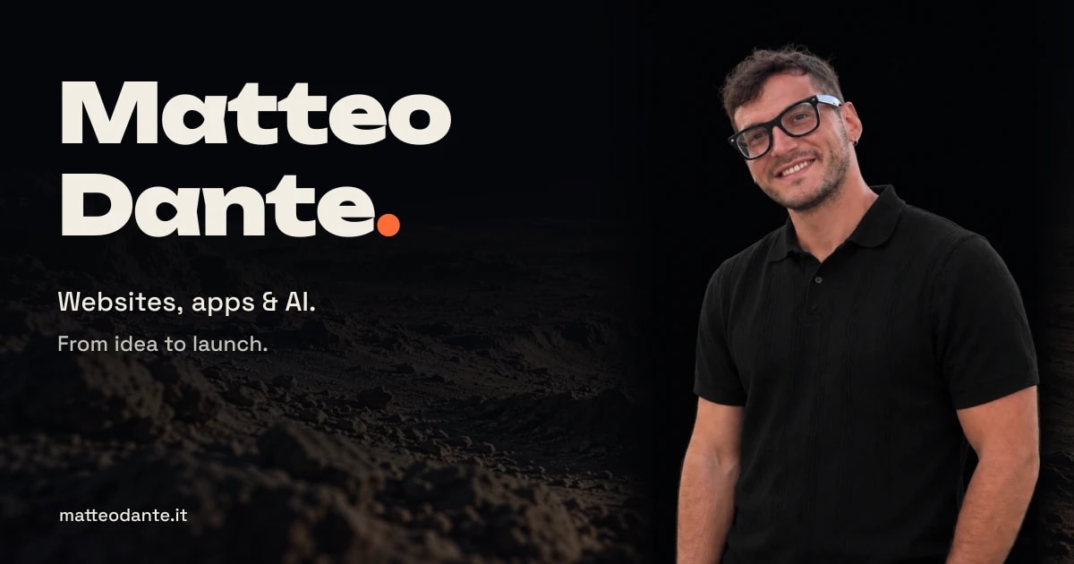 The matteodante.it cover featuring Matteo’s approved portrait and services